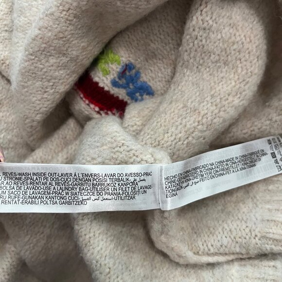 ZARA E.T. THE EXTRA TERRESTRIAL OVERSIZED KNIT SWEATER ALIEN ET LARGE XL BEIGE - Picture 8 of 8